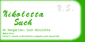 nikoletta such business card